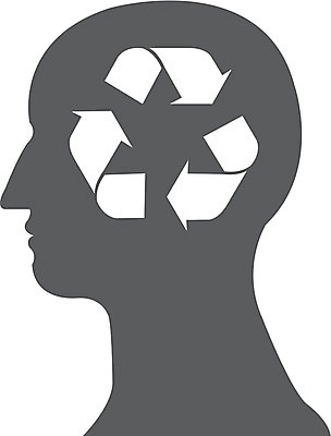 EPS 해외이미지 남자 실루엣 생각 일러스트 화살 사람 초록색 머리 환경 재활용 마음 원형 보호 심볼 지능 해외202004 해외일러스트 도형 컬러 컨셉 촬영기법 신체부위 친환경 파일형식 벡터 이미지허브