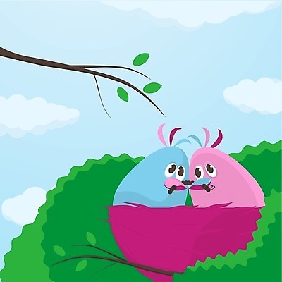 EPS 해외이미지 나무 캐릭터 커플 여자 남자 분홍색 결혼 잎 2 일러스트 가족 관계 조류 하늘 결혼식 남편 함께함 사랑 파란색 화목 아내 벌레 둥지 만화 먹기 코믹 나눔 해외202004 해외일러스트 일러캐릭터 식물 동물 감정 컬러 곤충 컨셉 모션 사람 이벤트 파일형식 벡터 이미지허브