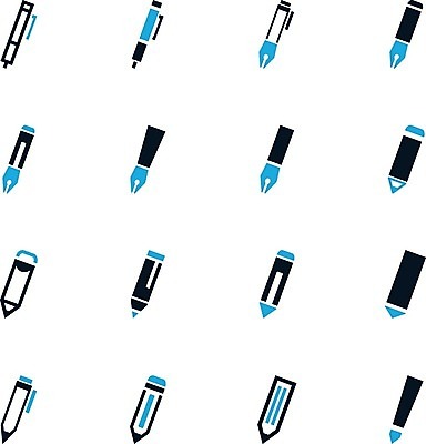 EPS 해외이미지 디자인 일러스트 사람없음 세트 픽토그램 사무실 필기구 연필 펜 볼펜 만년필 공구 심볼 사인 문서 파일 심플 인터페이스 해외202004 해외일러스트 비즈니스 문구용품 학용품 도구 파일형식 벡터 이미지허브