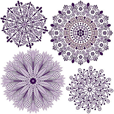 EPS 해외이미지 디자인 백그라운드 잎 일러스트 추상 사람없음 화려 라인아트 대칭 만다라 해외202004 해외일러스트 식물 선 컨셉 무늬 파일형식 벡터 이미지허브