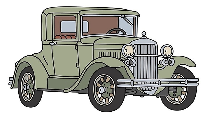 EPS 해외이미지 일러스트 자동차 사람없음 회색 빈티지 클래식 복고 클래식카 해외202004 해외일러스트 육상교통 컬러 컨셉 승용차 파일형식 벡터 이미지허브