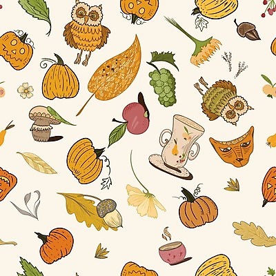 EPS 해외이미지 디자인 계절 열매 음식 백그라운드 잎 패턴 일러스트 자연 호박 포도 미술 목재 장식 컵 버섯 할로윈 수확 가을 흰색 신선 막대기 차 낙서 숲 인쇄 만화 수집 그림 질감 블루베리 윤곽 여우 부엉이 도토리 해외202004 해외일러스트 나무 식물 식기 음료 컬러 무늬 농업 채소 과일 재료 포유류 조류 문화예술 견과류 생태계 파일형식 벡터 이미지허브