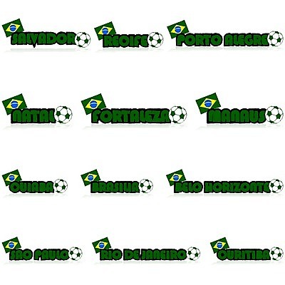 EPS 해외이미지 스포츠 컨셉 일러스트 공 잉크 그래픽 초록색 노란색 마을 축구 페인트 깃발 도시 이름 남아메리카 만화 심볼 사인 그림 타운 브라질 리우데자네이루 해외202004 해외일러스트 컬러 아메리카 구기 파일형식 벡터 이미지허브