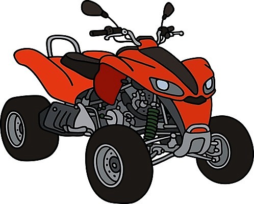 EPS 해외이미지 일러스트 사람없음 빨간색 오토바이 4륜바이크 해외202004 해외일러스트 컬러 바이크 파일형식 벡터 이미지허브