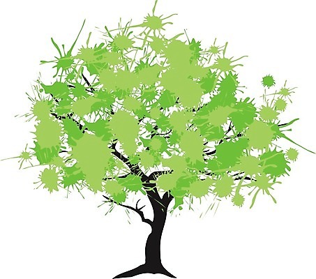 EPS 해외이미지 나무 일러스트 추상 사람없음 연두색 페인트 얼룩 해외202004 해외일러스트 식물 무늬 초록색 파일형식 벡터 이미지허브