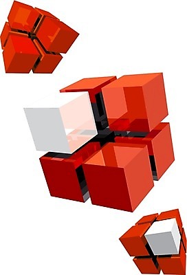 EPS 해외이미지 일러스트 빨간색 3D 우주 심볼 큐브 해외202004 해외일러스트 컬러 디지털합성 파일형식 벡터 이미지허브