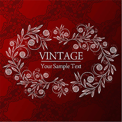 EPS 해외이미지 백그라운드 잎 라인일러스트 일러스트 프레임 타이포그라피 사람없음 빈티지 잎줄기 버건디 해외202004 해외일러스트 식물 문자 줄기 컨셉 빨간색 파일형식 벡터 이미지허브