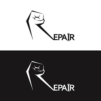 EPS 해외이미지 손 디자인 컨셉 일러스트 검은색 주먹 흰색 수리 심볼 서비스 사인 자동 해외202004 해외일러스트 컬러 모션 신체부위 파일형식 벡터 이미지허브