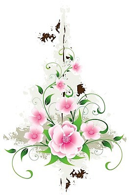 EPS 해외이미지 식물 디자인 꽃 백그라운드 잎 꽃무늬 패턴 일러스트 자연 장식 유행 봄 얼룩 그림 내추럴 그런지 해외202004 해외일러스트 계절 무늬 생태계 파일형식 벡터 이미지허브