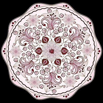 EPS 해외이미지 디자인 꽃 분홍색 백그라운드 잎 일러스트 추상 사람없음 화려 대칭 만다라 해외202004 해외일러스트 식물 컬러 컨셉 무늬 파일형식 벡터 이미지허브