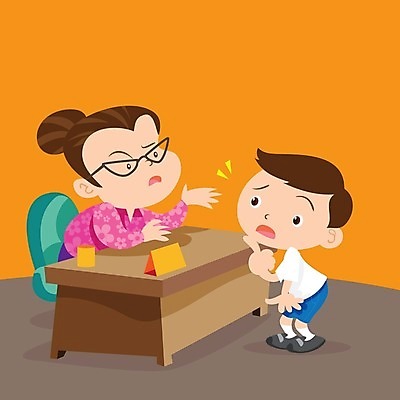 EPS 해외이미지 학생 여자 교육 남자 어린이 일러스트 학교 대화 소년 성인 두명 교사 부정적 해외202004 해외일러스트 직업 감정 말하기 사람 파일형식 벡터 이미지허브