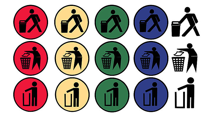 EPS 해외이미지 일러스트 빨간색 초록색 파란색 검은색 재활용 흰색 떨어짐 쓰레기 폐기물 심볼 흔적 사인 고립 해외202004 해외일러스트 컬러 컨셉 친환경 파일형식 벡터 이미지허브