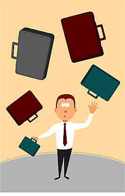 EPS 해외이미지 직업 컨셉 서류가방 일러스트 비즈니스 CEO 넥타이 아이디어 비즈니스맨 유머 대표 만화 실업 경영자 문제 채용 해외202004 해외일러스트 잡화 남자 감정 가방 직장인 리더 파일형식 벡터 이미지허브