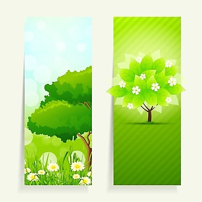 EPS 해외이미지 나무 식물 템플릿 배너 꽃 백그라운드 잎 일러스트 자연 하늘 풍경 세로 초록색 여름 탑 봄 해외202004 해외일러스트 계절 컬러 생태계 파일형식 벡터 이미지허브