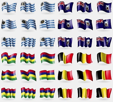 EPS 해외이미지 디자인 문화 상징 일러스트 세계 직물 심볼 벨기에 지역 모리셔스 우루과이 전국 강조 해외202004 해외일러스트 남아메리카 서유럽 파일형식 벡터 이미지허브