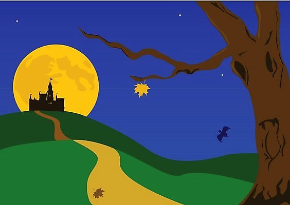 EPS 해외이미지 나무 실루엣 별 백그라운드 단풍 잎 일러스트 미술 초록색 노란색 할로윈 달 가을 나뭇가지 떨어짐 야간 오솔길 언덕 박쥐 10월 호러 해외202004 해외일러스트 자연요소 식물 계절 길 컬러 컨셉 포유류 문화예술 촬영기법 날짜 공포 파일형식 벡터 이미지허브