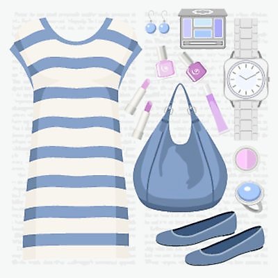 EPS 해외이미지 디자인 드레스 옷 여자 신발 가방 일러스트 회색배경 세트 유행 귀걸이 줄무늬 화장품 립스틱 반지 은색 수집 손목시계 향수 그림 매니큐어 아이섀도 스타일 해외202004 해외일러스트 잡화 시계 컬러 백그라운드 무늬 장신구 사람 뷰티 회색 파일형식 벡터 이미지허브