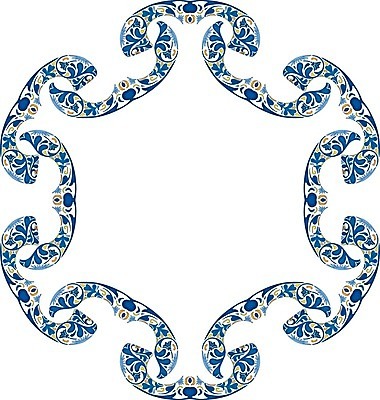 EPS 해외이미지 디자인 꽃 잎 꽃무늬 일러스트 추상 프레임 장식 파란색 원형 묘사 만다라 엘리먼트 해외202004 해외일러스트 도형 식물 컬러 무늬 파일형식 벡터 이미지허브