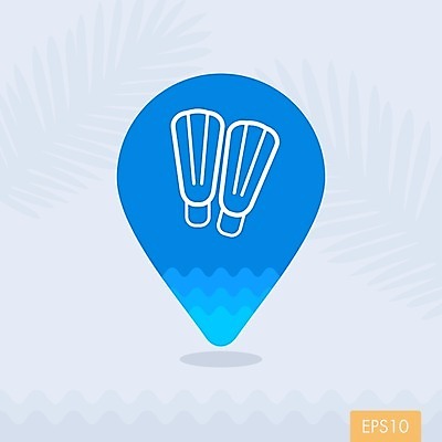 EPS 해외이미지 디자인 스포츠 바다 여행 지도 일러스트 휴가 물 여름 수중 수영 장비 스노클링 잠수부 심볼 사인 다이빙 지느러미 위치 네비게이션 물갈퀴 충고 해외202004 해외일러스트 자연요소 계절 수상스포츠 전문직 수중스포츠 파일형식 벡터 이미지허브