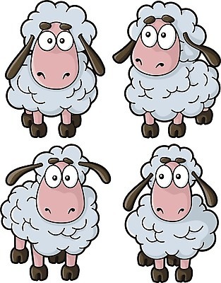 EPS 해외이미지 동물 캐릭터 일러스트 포유류 서기 반려동물 농장 가축 흰색 양 군중 무서움 만화 그림 솜털 양고기 노려봄 양모 고립 마스코트 해외202004 해외일러스트 일러캐릭터 감정 컬러 농업 모션 표정 육류 사람 직물 파일형식 벡터 이미지허브