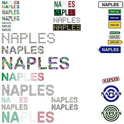 EPS 해외이미지 디자인 여행 일러스트 텍스트 추상 화살 타이포그라피 그래픽 장식 세트 여행객 이탈리아 깃발 기록 도시 원형 이름 편지 수집 심볼 사인 정사각형 모자이크 우표 고립 나폴리 스타일 해외202004 해외일러스트 도형 문자 유럽 무늬 사람 파일형식 벡터 이미지허브