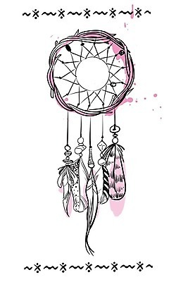 EPS 해외이미지 전통 분홍색 일러스트 사람없음 장식 꿈 구슬 깃털 부적 드림캐쳐 해외202004 해외일러스트 컬러 파일형식 벡터 이미지허브