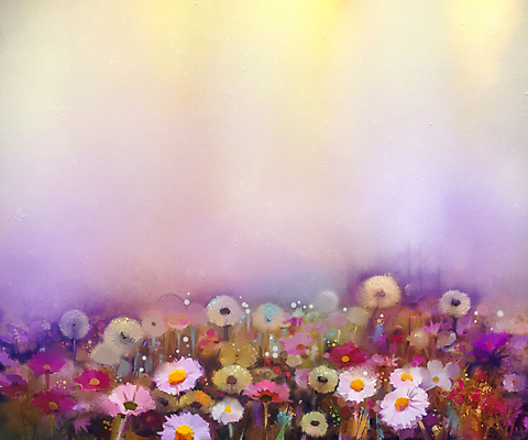 JPG 해외이미지 꽃 꽃밭 일러스트 사람없음 보라색 그림 손그림 유화 해외202004 해외일러스트 식물 컬러 미술 파일형식 이미지허브