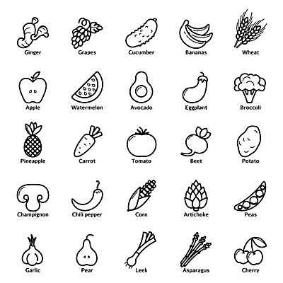 EPS 해외이미지 열매 선 음식 다이어트 토마토 채소 과일 일러스트 가지 양파 오이 콩 감자 바나나 마늘 옥수수 픽토그램 버섯 당근 신선 체리 사과 브로콜리 시리얼 밀 레몬 파인애플 유기농 완두콩 아스파라거스 열정 부추 생강 아보카도 내추럴 비트 아티초크 얇은 채식주의자 총각무 호밀 해외202004 해외일러스트 식물 웰빙 감정 곡류 뿌리채소 건강 무 열대과일 채식 파일형식 벡터 이미지허브