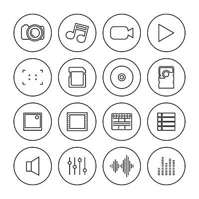 EPS 해외이미지 디자인 선 음악 인터넷 일러스트 통신 그래픽 컴퓨터 세트 카메라 디지털 텔레비전 웹 소리 장비 CD 흰색 신용카드 플랫 수집 심볼 영화 사인 그림 심플 전자 윤곽 오디오 동영상 멀티미디어 고립 얇은 엘리먼트 인터페이스 해외202004 해외일러스트 컬러 문화예술 금융 전자제품 파일형식 벡터 이미지허브