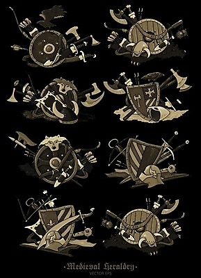 EPS 해외이미지 모양 디자인 리본 무기 백그라운드 잎 꽃무늬 곡선 일러스트 추상 왕관 미술 장식 세트 라벨 검은색 힘 화려 중세 복고 방패 해외202004 해외일러스트 식물 꽃 선 컬러 컨셉 무늬 문화예술 프레임 역사 파일형식 벡터 이미지허브