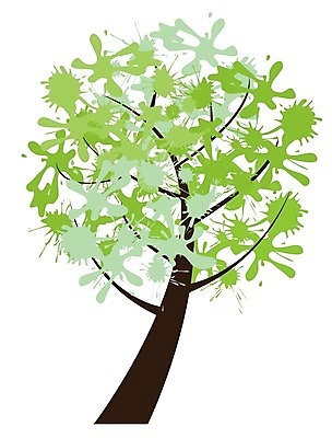 EPS 해외이미지 나무 일러스트 추상 사람없음 연두색 페인트 얼룩 해외202004 해외일러스트 식물 무늬 초록색 파일형식 벡터 이미지허브