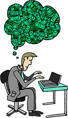 EPS 해외이미지 컨셉 돈 일러스트 비즈니스 CEO 노트북 컴퓨터 타이핑 작업 비즈니스맨 경영자 바쁨 염원 해외202004 해외일러스트 직업 남자 전자제품 직장인 재산 리더 파일형식 벡터 이미지허브