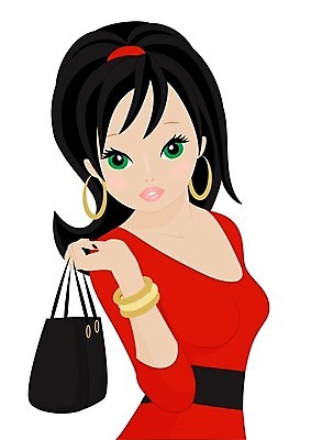 EPS 해외이미지 라이프스타일 드레스 옷 신발 가방 일러스트 갈색머리 빨간색 쇼핑 치마 유행 귀걸이 우아함 만화 스타일 해외202004 해외일러스트 헤어스타일 잡화 컬러 컨셉 장신구 하의 생활 파일형식 벡터 이미지허브