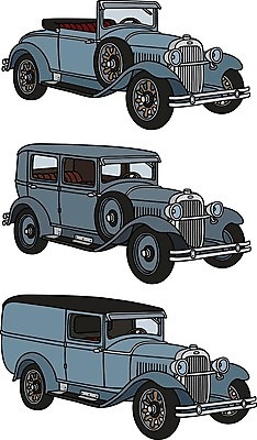 EPS 해외이미지 일러스트 자동차 사람없음 파란색 빈티지 클래식 승합차 오픈카 복고 클래식카 리무진 해외202004 해외일러스트 육상교통 컬러 컨셉 승용차 파일형식 벡터 이미지허브