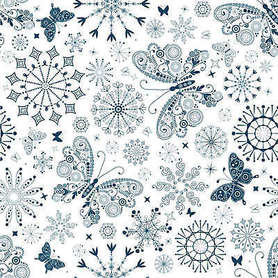 EPS 해외이미지 문양 나비 겨울 패턴 일러스트 눈꽃 사람없음 화려 남색 해외일러스트 계절 컬러 곤충 컨셉 무늬 눈_날씨 파일형식 벡터 이미지허브