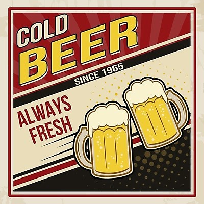 EPS 해외이미지 디자인 포스터 일러스트 프레임 맥주 타이포그라피 사람없음 건배 복고 맥주잔 맥주거품 해외202004 해외일러스트 문자 술잔 주류 거품 파일형식 벡터 이미지허브