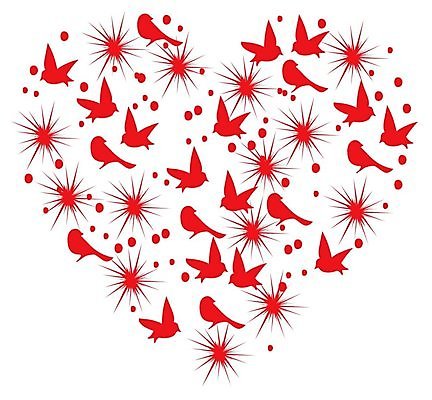 EPS 해외이미지 모양 디자인 백그라운드 일러스트 관계 조류 추상 발렌타인데이 사랑 장식 빨간색 흰색 하트 심볼 오브젝트 열정 고립 해외202004 해외일러스트 동물 감정 컬러 무늬 데이이벤트 파일형식 벡터 이미지허브