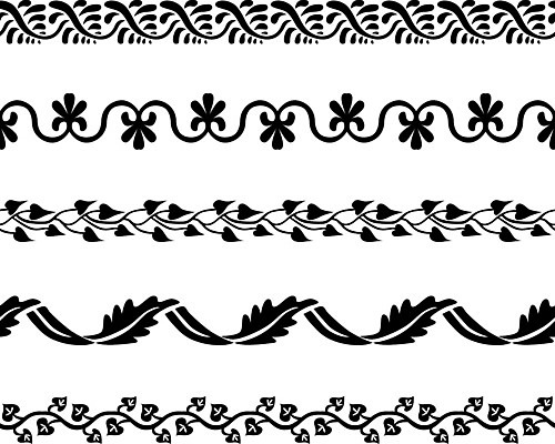 EPS 해외이미지 디자인 실루엣 선 잎 꽃무늬 패턴 일러스트 벽지 프레임 장식 세트 검은색 묘사 5 엘리먼트 해외202004 해외일러스트 식물 꽃 컬러 무늬 촬영기법 숫자 파일형식 벡터 이미지허브