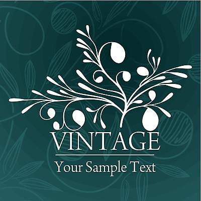 EPS 해외이미지 백그라운드 잎 일러스트 타이포그라피 사람없음 빈티지 청록색 잎줄기 해외202004 해외일러스트 식물 문자 줄기 컬러 컨셉 파일형식 벡터 이미지허브