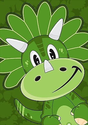 EPS 해외이미지 패턴 일러스트 뿔 미소 만화 공룡 초식 해외202004 해외일러스트 무늬 파충류 표정 파일형식 벡터 이미지허브