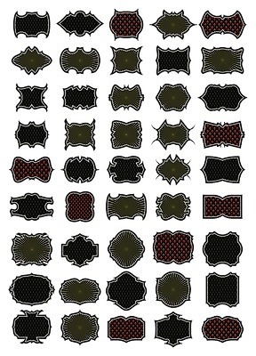 EPS 해외이미지 모양 디자인 배너 백그라운드 일러스트 추상 프레임 장식 세트 라벨 화려 중세 심볼 복고 방패 스타일 해외202004 해외일러스트 컨셉 무늬 역사 파일형식 벡터 이미지허브