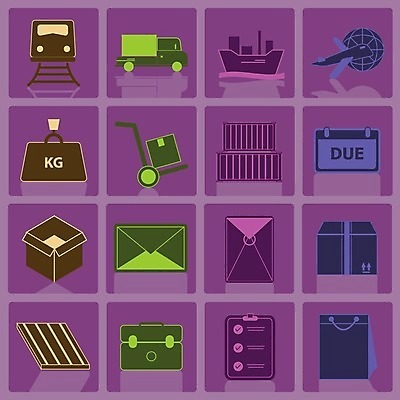 EPS 해외이미지 일러스트 비행기 상자 화물 팔레트 상품 컨테이너 물개 서비스 패키지 체크리스트 해외202004 해외일러스트 산업 포유류 항공교통 대중교통 바다동물 운송업 파일형식 벡터 이미지허브