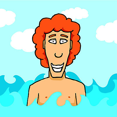 EPS 해외이미지 구름 남자 행복 바다 일러스트 청소년 하늘 휴가 탈의 물 수영 만화 해외202004 해외일러스트 자연요소 감정 사람 수상스포츠 파일형식 벡터 이미지허브