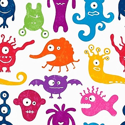 EPS 해외이미지 캐릭터 백그라운드 패턴 일러스트 사람없음 할로윈 외계인 직물 면 타일 몬스터 옛날 환상 해외202004 해외일러스트 일러캐릭터 컨셉 무늬 미확인물체 파일형식 벡터 이미지허브