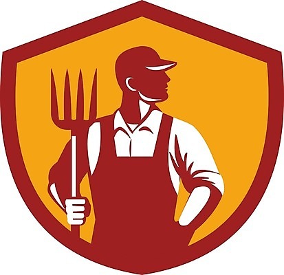 EPS 해외이미지 손 응시 남자 농업 일러스트 노동자 그래픽 잡기 농부 주머니 유기농 복고 방패 고립 쇠스랑 해외202004 해외일러스트 직업 웰빙 시선 산업 모션 사람 신체부위 파일형식 벡터 이미지허브