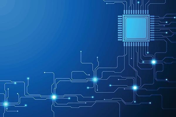 EPS 해외이미지 디자인 컨셉 일러스트 추상 미래 사람없음 그래픽 파란색 디지털 메모리칩 전자회로 해외202004 해외일러스트 컬러 무늬 부속품 회로판 파일형식 벡터 이미지허브