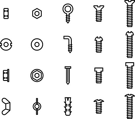 EPS 해외이미지 실루엣 산업 일러스트 부분 그래픽 세트 금속 검은색 장비 견과류 공구 나사 업무 못 그룹 은색 수집 철 심볼 사인 볼트 목공예 고정 모음 기어 공학 고립 놋쇠 송곳 엘리먼트 잠금해제 철강 하드웨어 아연 해외202004 해외일러스트 교육 컬러 재질 촬영기법 컴퓨터 도구 작업 공예 영양소 파일형식 벡터 이미지허브