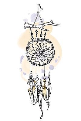 EPS 해외이미지 전통 일러스트 사람없음 장식 꿈 구슬 깃털 부적 드림캐쳐 해외202004 해외일러스트 파일형식 벡터 이미지허브