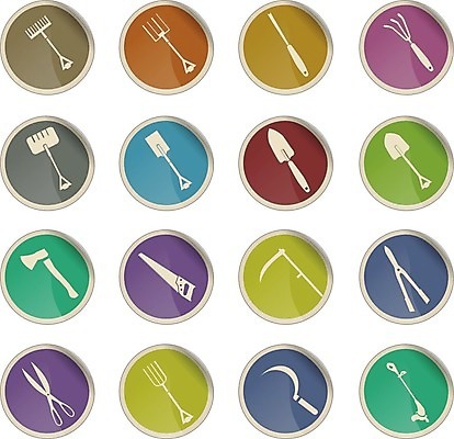 EPS 해외이미지 일러스트 정원 삽 심볼 도끼 낫 갈퀴 쇠스랑 해외202004 해외일러스트 파일형식 벡터 이미지허브