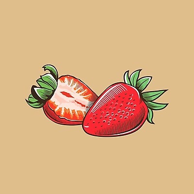 EPS 해외이미지 클립아트 일러스트 딸기 디저트 사람없음 빨간색 해외202004 해외일러스트 음식 컬러 과일 파일형식 벡터 이미지허브